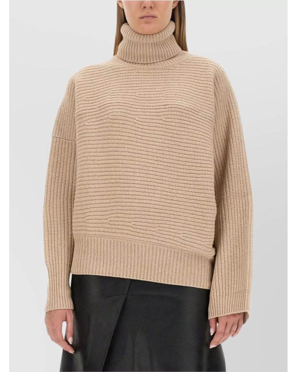 Stella McCartney Natural Cashmere Oversized Turtleneck Jumper