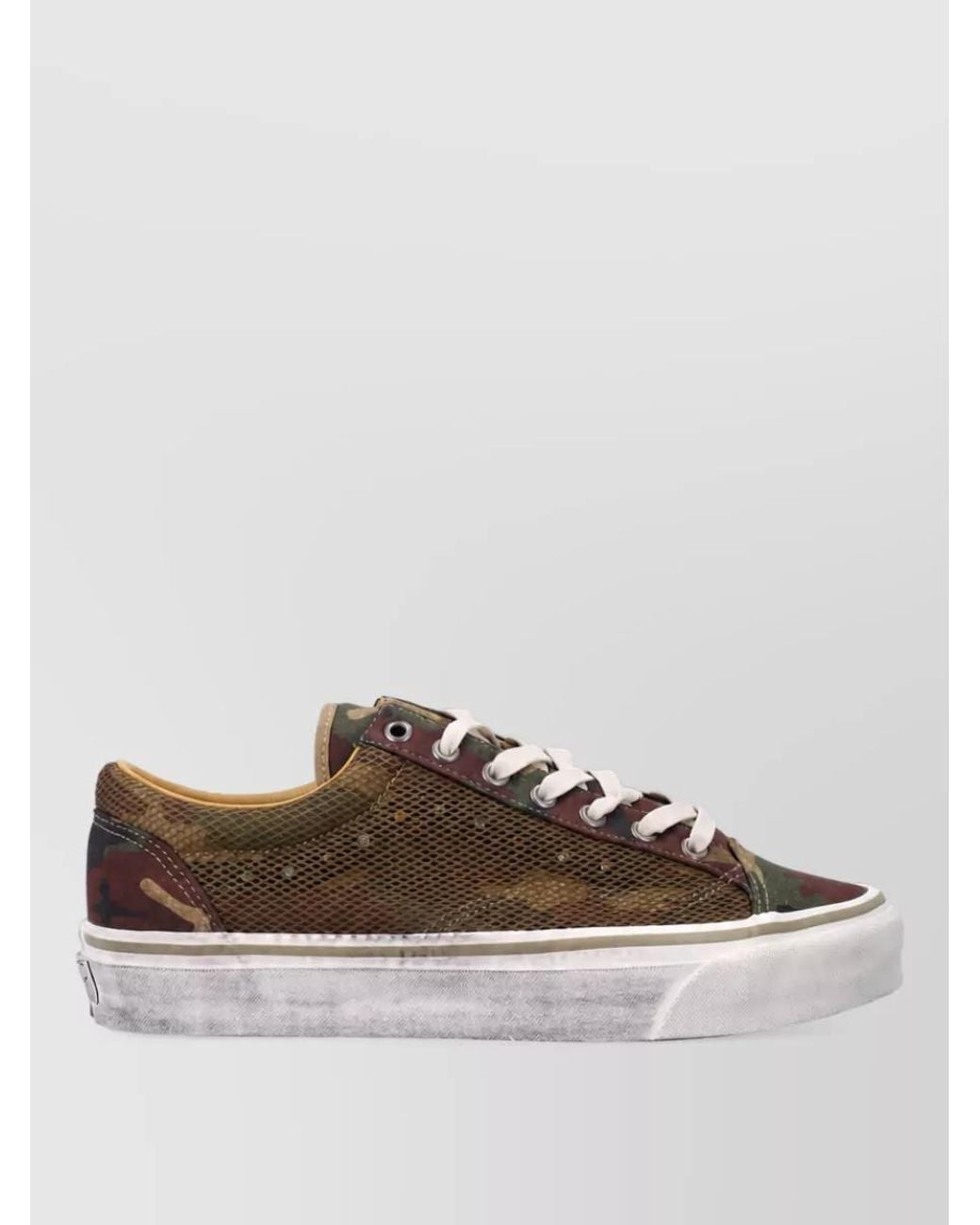 Vans Brown Camouflage-Print Canvas Low-Top Lace-Up Sneakers