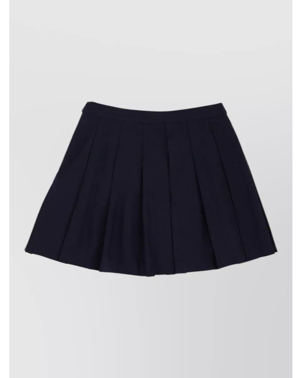 Sporty & Rich Blue Wool Pleated Mini Skirt
