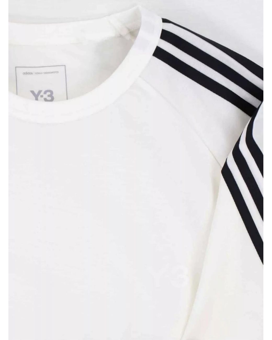 Y-3 White Ribbed Crew Neck Short Sleeve T-Shirt