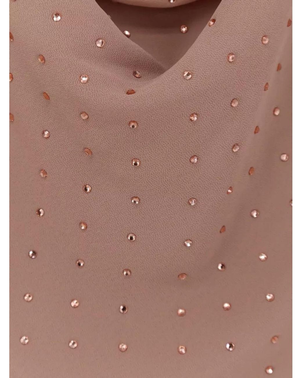 Pinko White Rhinestone-Embellished Draped Open-Back Midi Dress