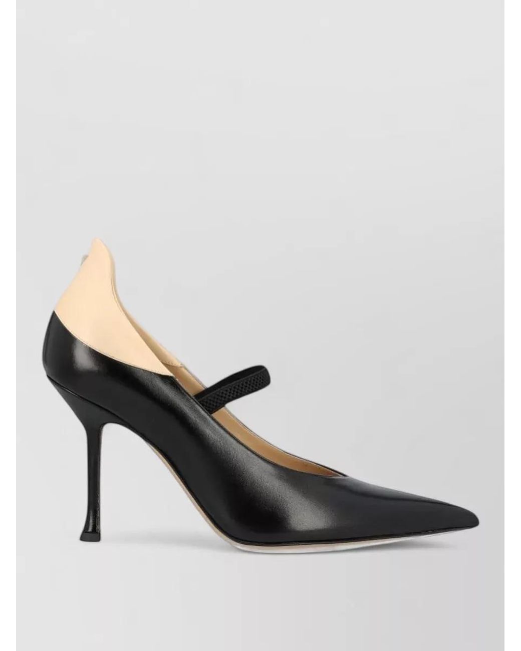 Fendi Black Leather Two-Tone Pointed-Toe Pumps