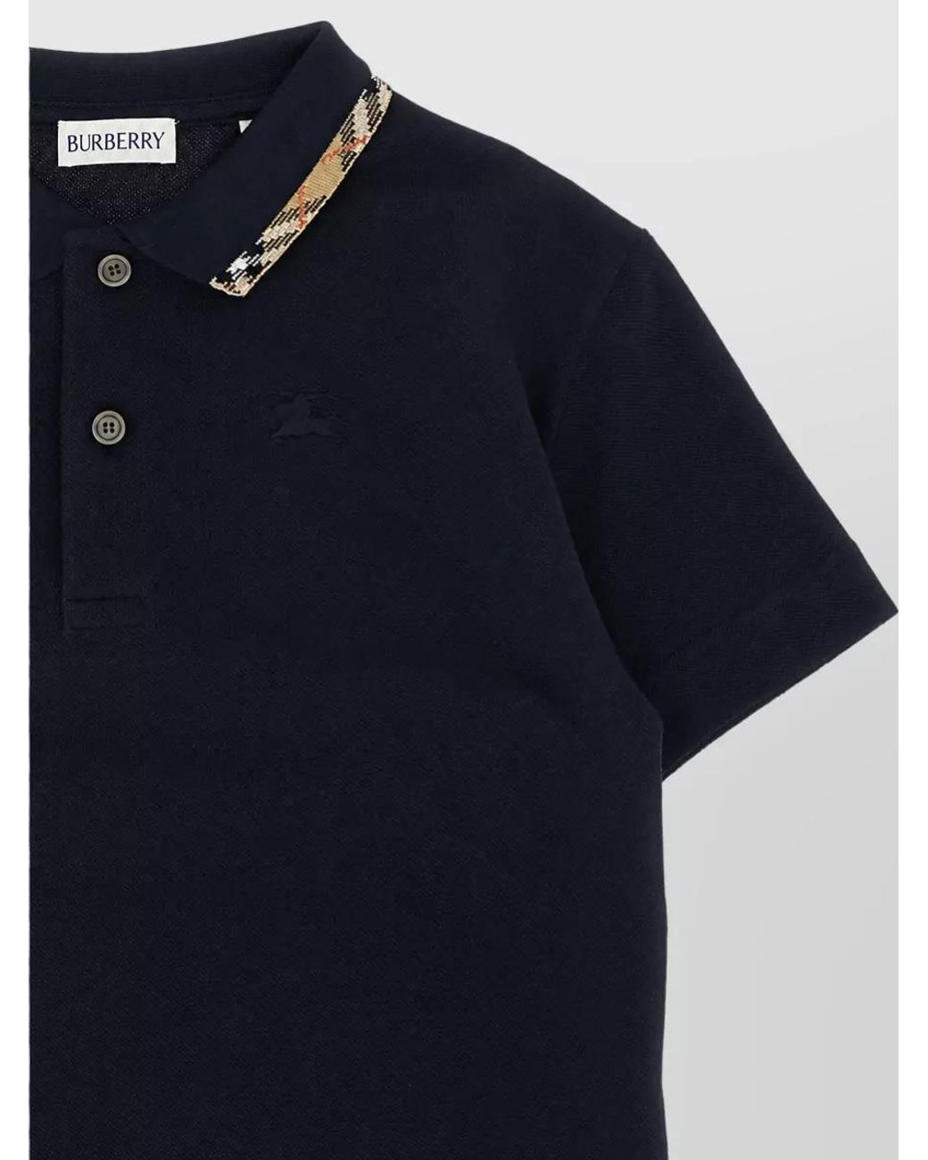 Burberry Blue Cotton Piqué Short-Sleeve Polo Shirt
