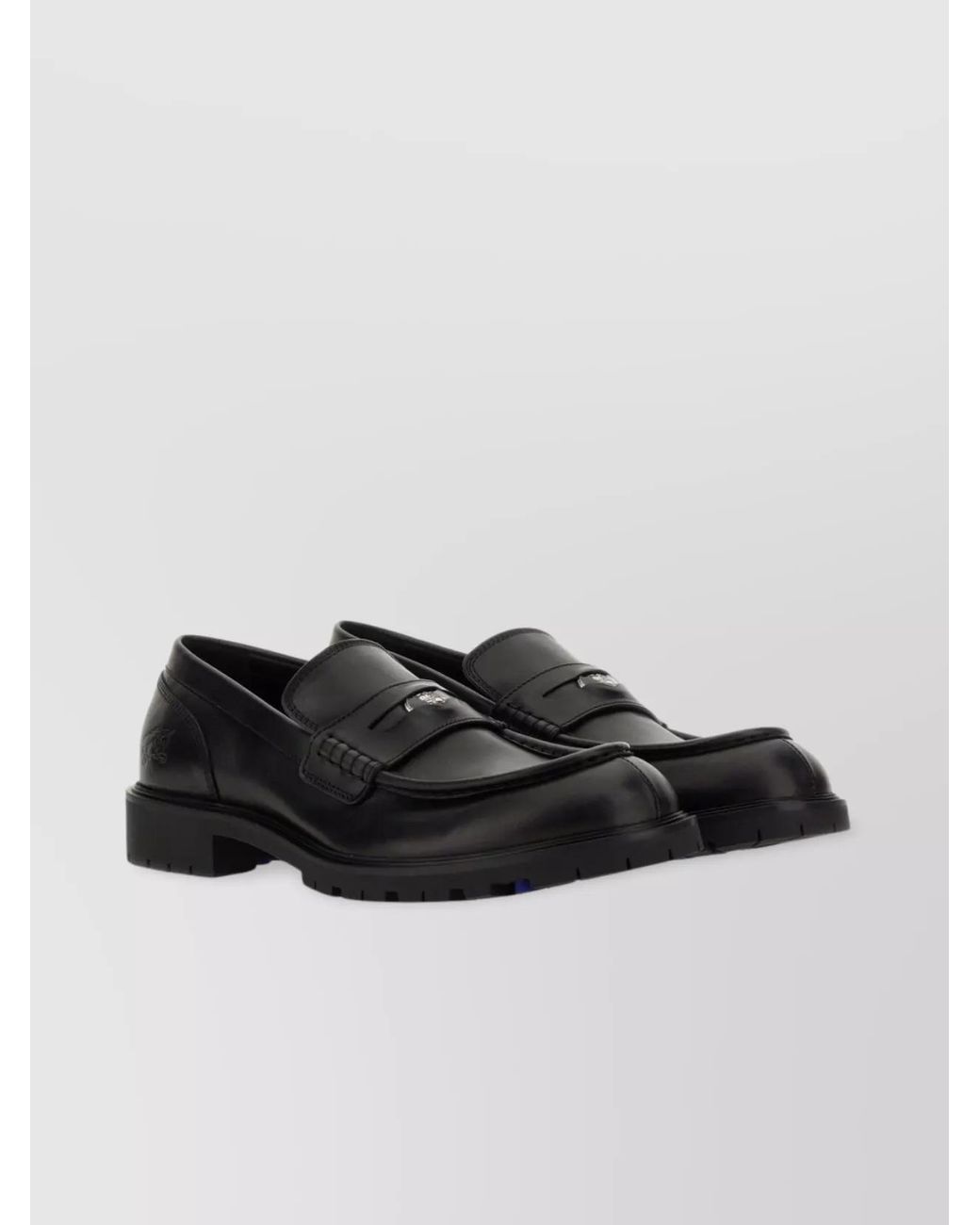 Burberry Black Leather Rogue Loafers for men