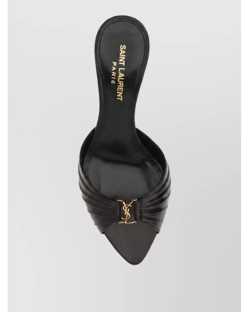 Saint Laurent Black Leather High-Heel Mules