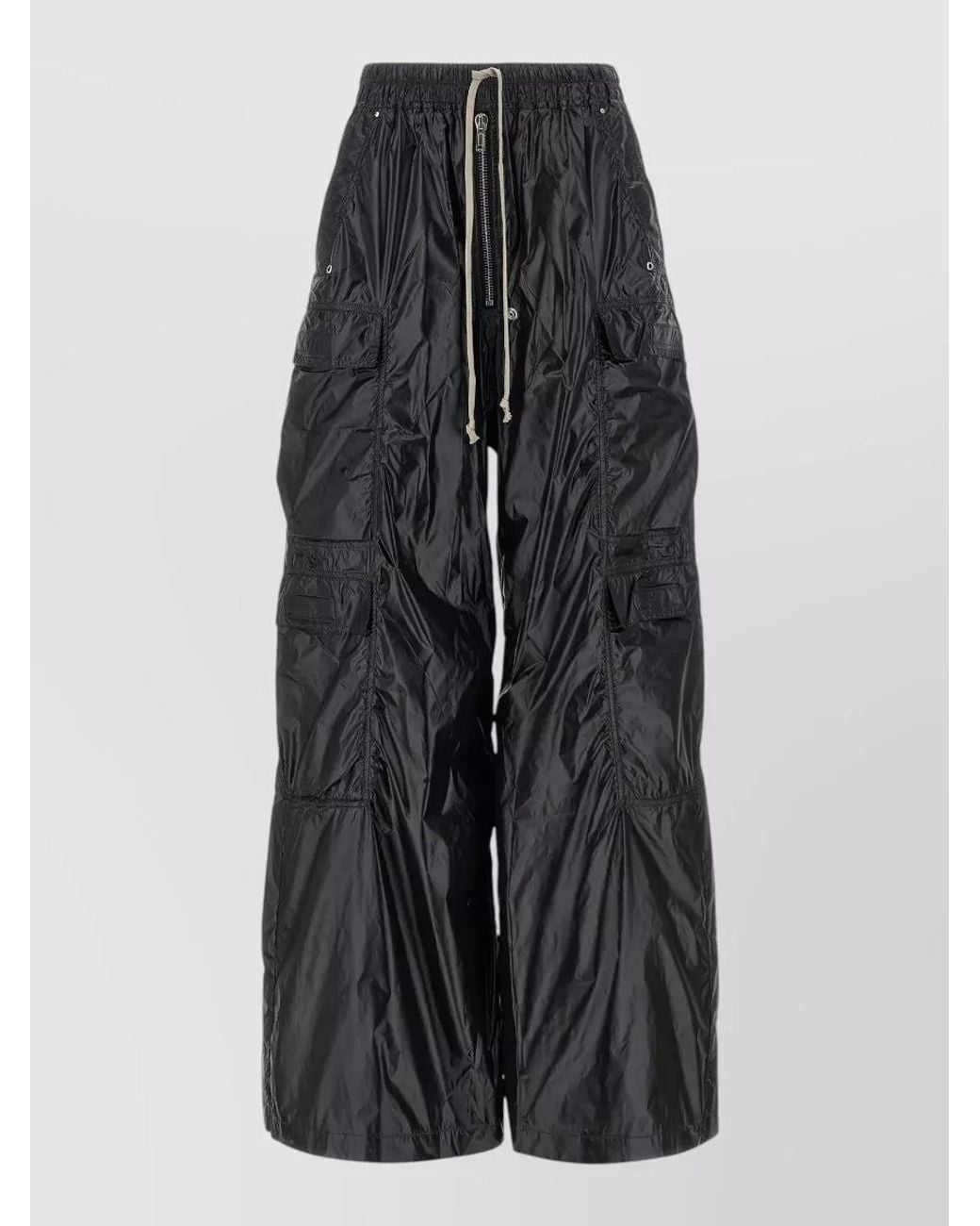Rick Owens Multicolor Nylon Low-Rise Flared Wide-Leg Trousers
