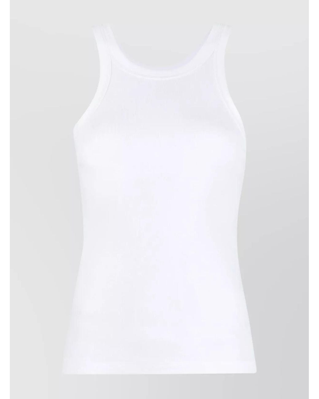Totême White Ribbed Organic Cotton Tank Top