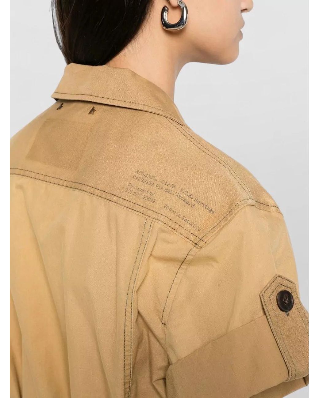 Golden Goose Deluxe Brand Natural Cotton Belted Mini Shirt Dress