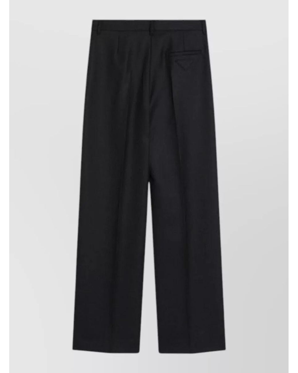 Prada Blue Wool Wide-Leg Trousers