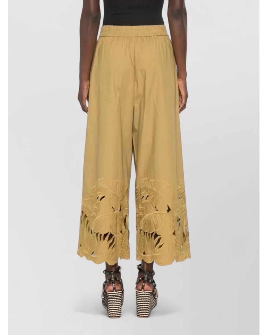 Zimmermann Yellow Embroidered Cotton Cutout Tailored Shorts