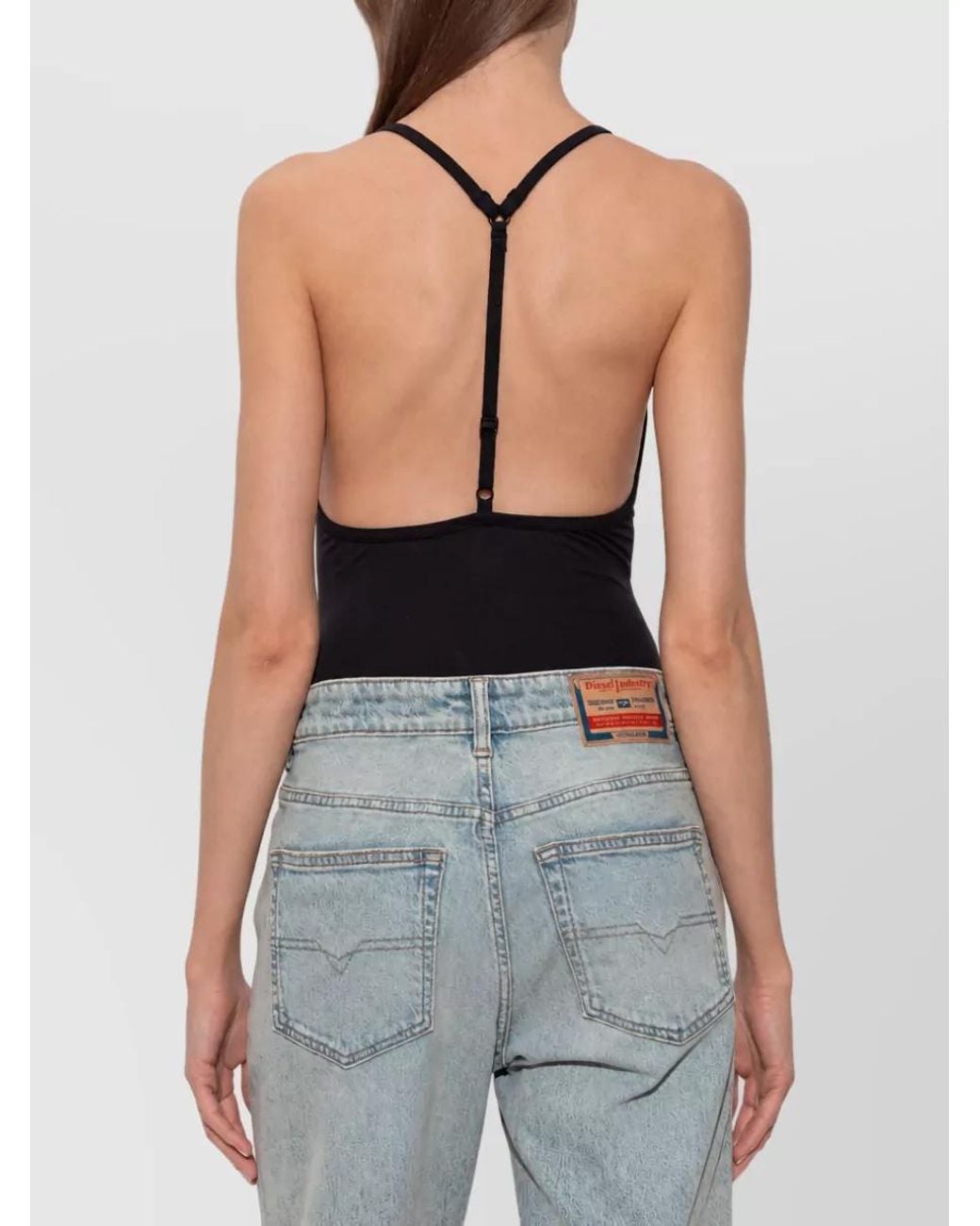 DIESEL Black Logo-Print Bodysuit