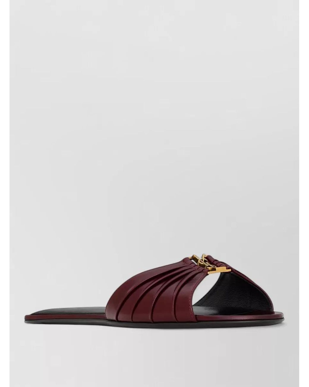 Saint Laurent Brown Leather Babylone Mules