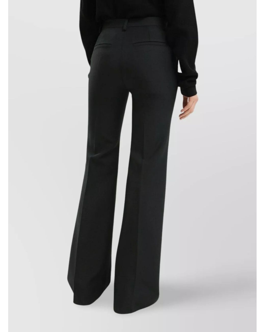 1989 STUDIO Black High-Rise Cotton Flared Trousers