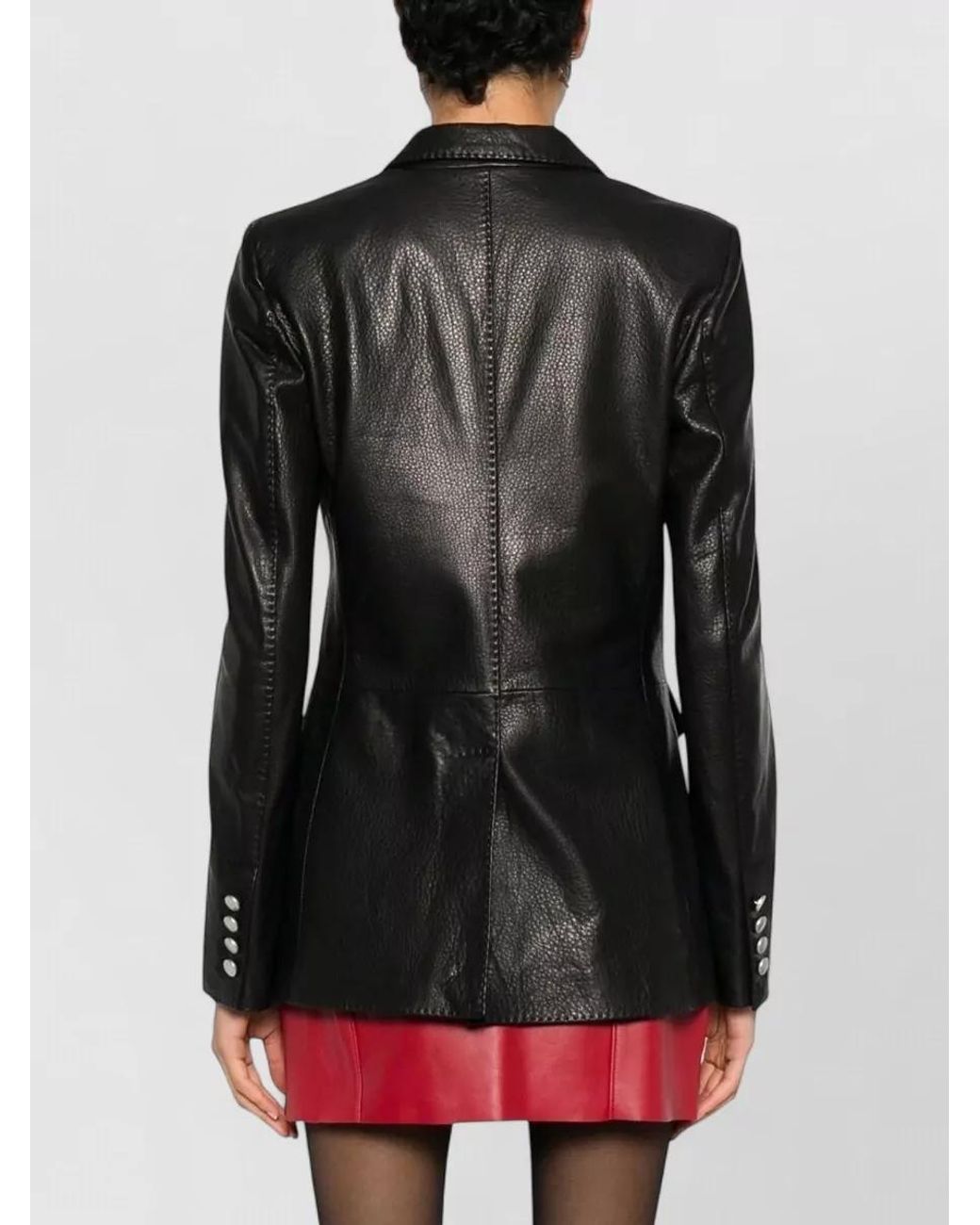 Tagliatore Black Solid Notched Lapel Blazer