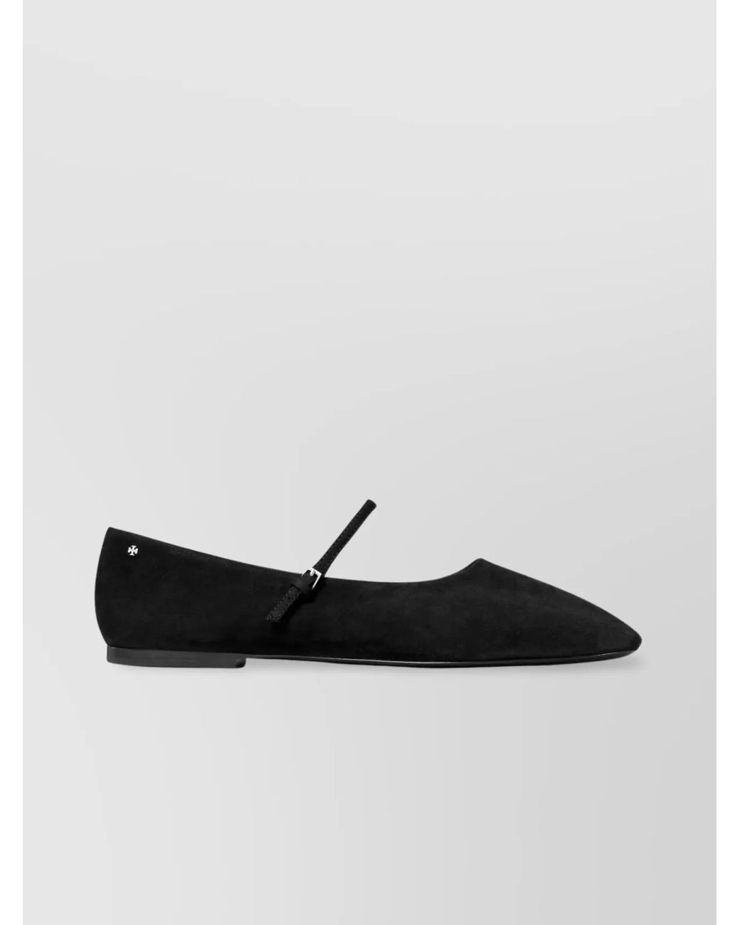 Tory Burch Black Leather Mary Jane Ballerina Flats