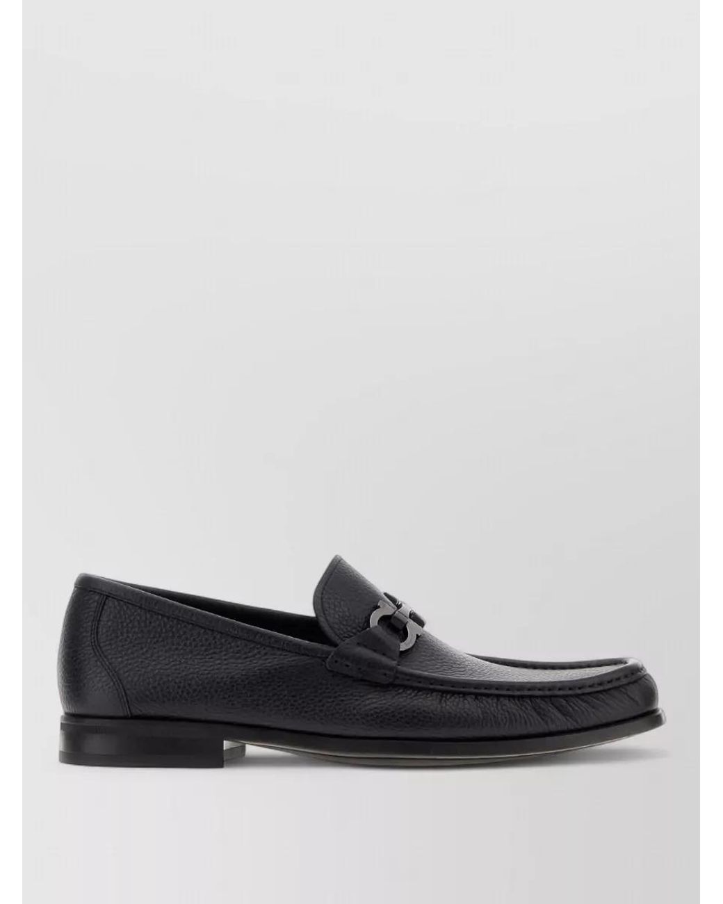 Ferragamo Black Leather Loafers for men