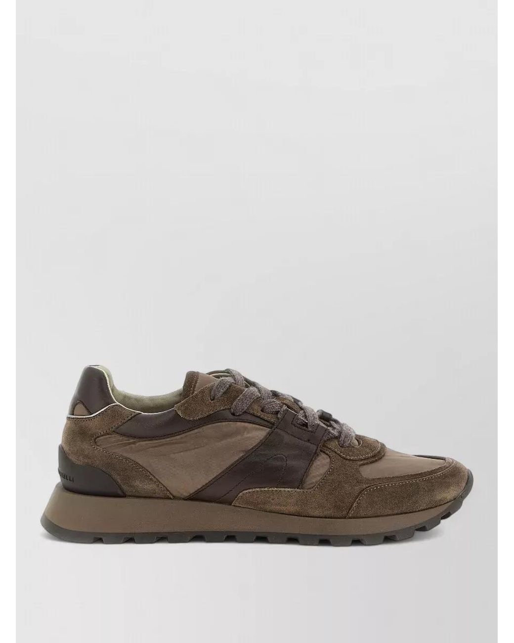 Brunello Cucinelli Brown Calfskin Athletic Sneakers