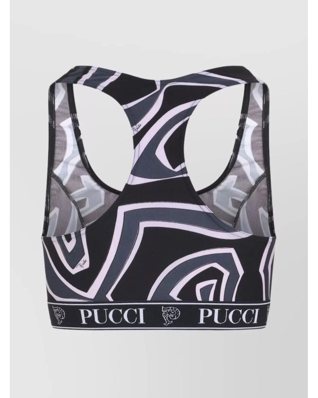 Emilio Pucci Blue Printed Racerback Sports Bra