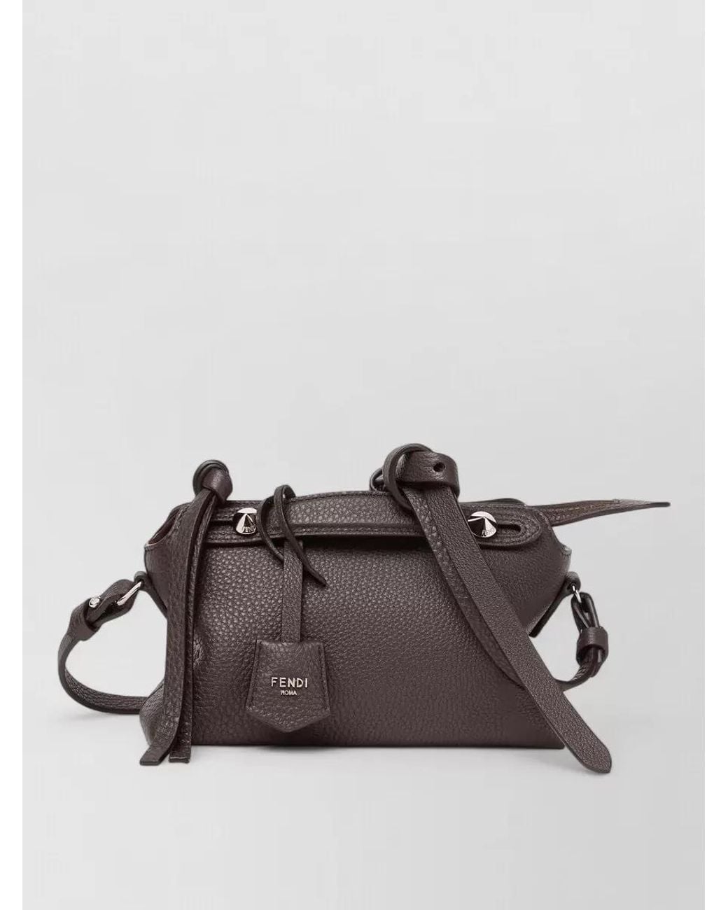 Fendi Brown By The Way Soft Mini Leather Clutch Bag