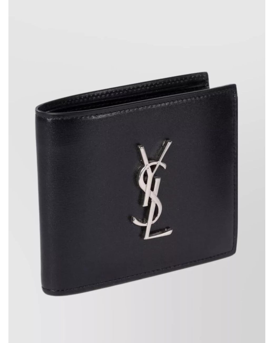 Saint Laurent Black Leather Bi-Fold Wallet for men