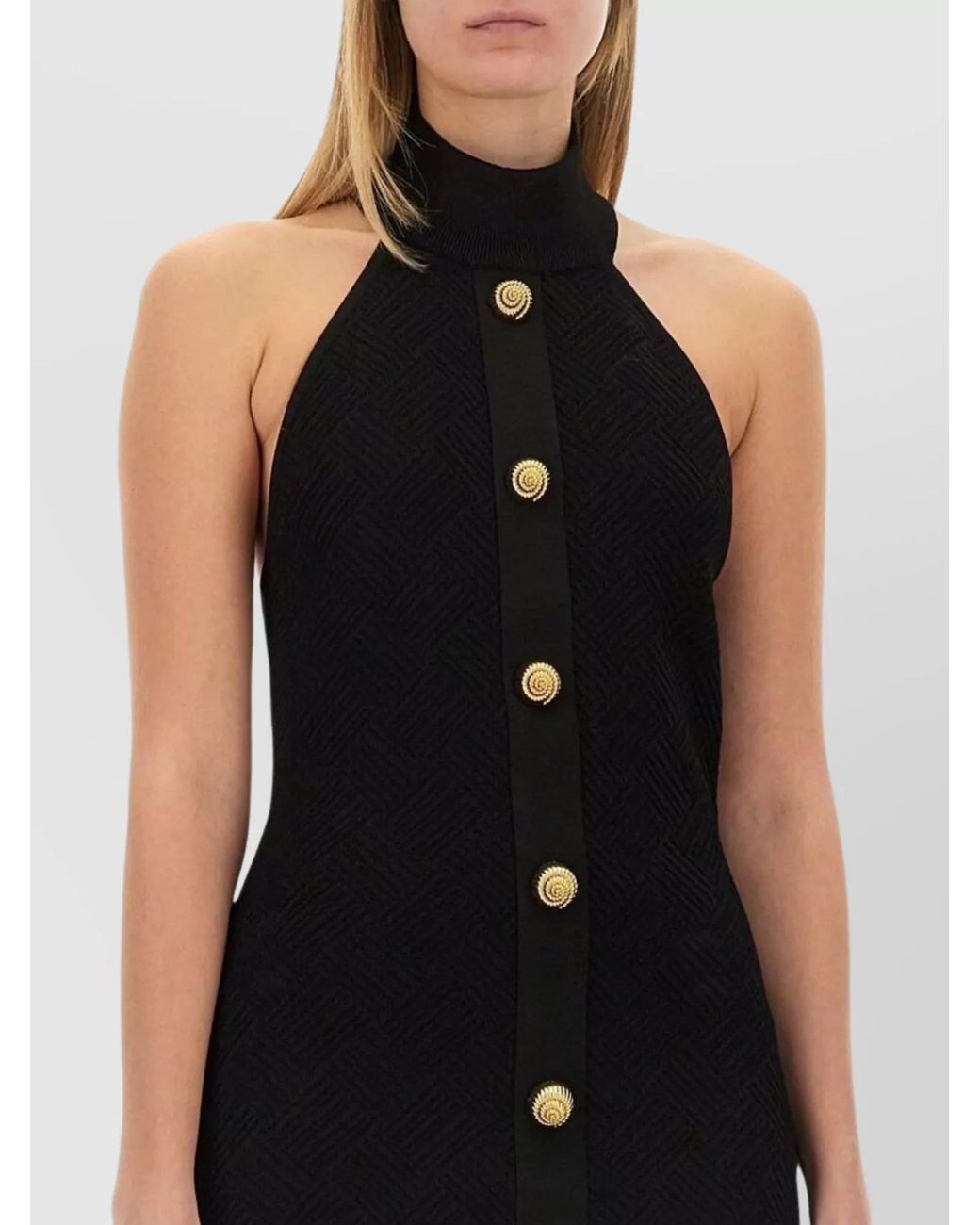 Balmain Black Checked Mini Dress