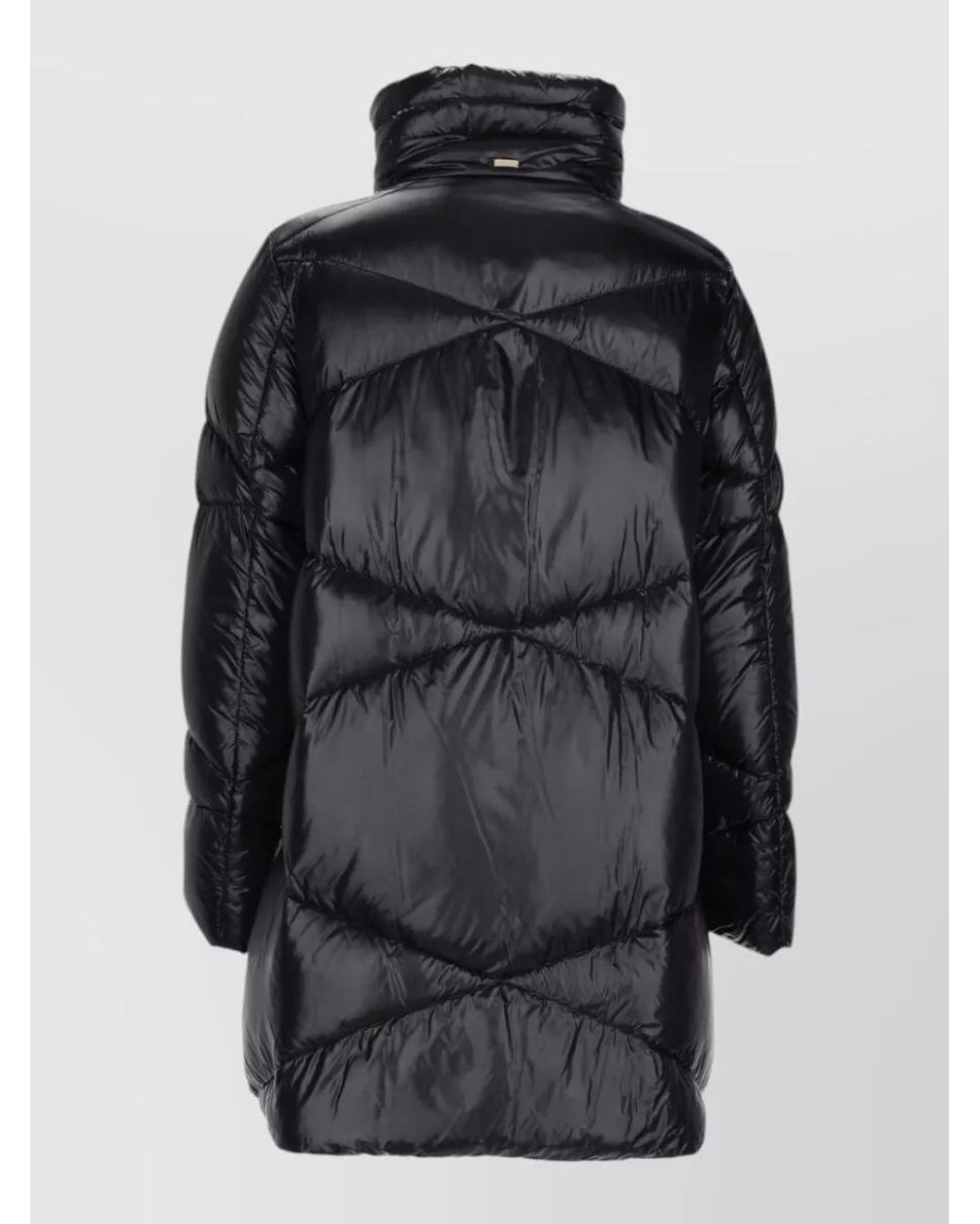 Herno Black Down Quilted High-Collar Drawstring Puffer Jacket
