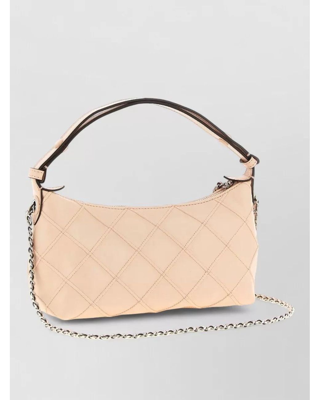 Tory Burch Natural Fleming Leather Shoulder Bag