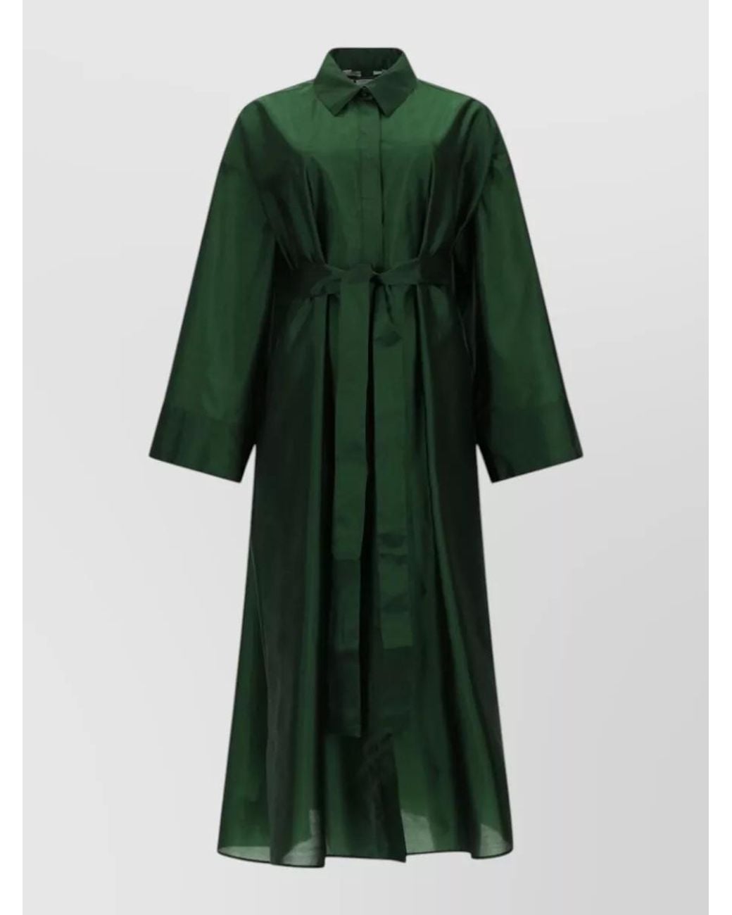 Max Mara Green Silk Trench Coat