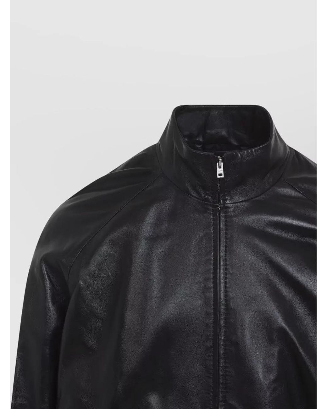 Acne Black Lamb Leather Regular-Fit Bomber Jacket for men