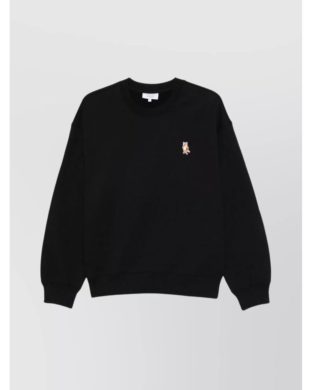 Maison Kitsuné Black Cotton Crew Neck Sweatshirt for men