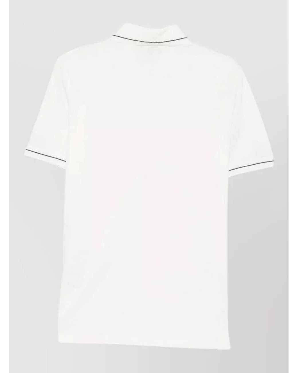Emporio Armani White Cotton Piqué Contrast-Trim Polo Shirt for men