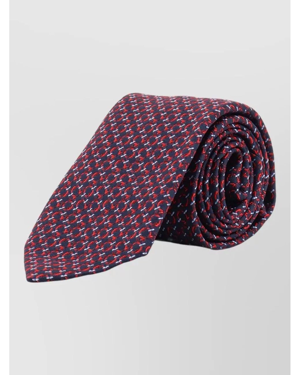 Ferragamo Purple Silk Printed Tie for men