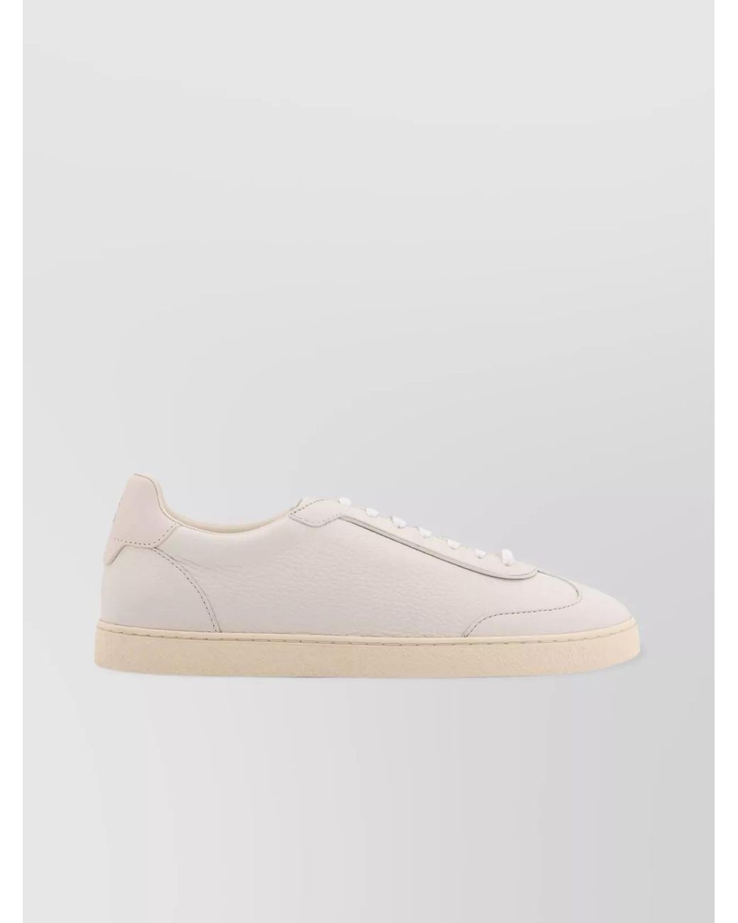 Brunello Cucinelli Natural Leather Low-Top Sneakers for men
