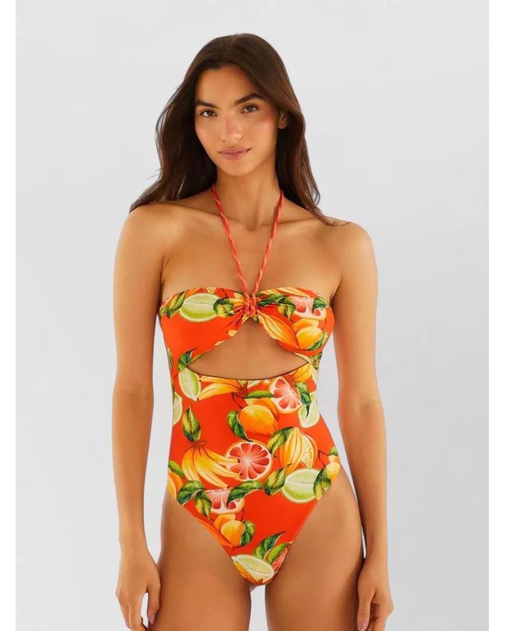 Farm Rio Orange Printed One-Piece Swimsuit