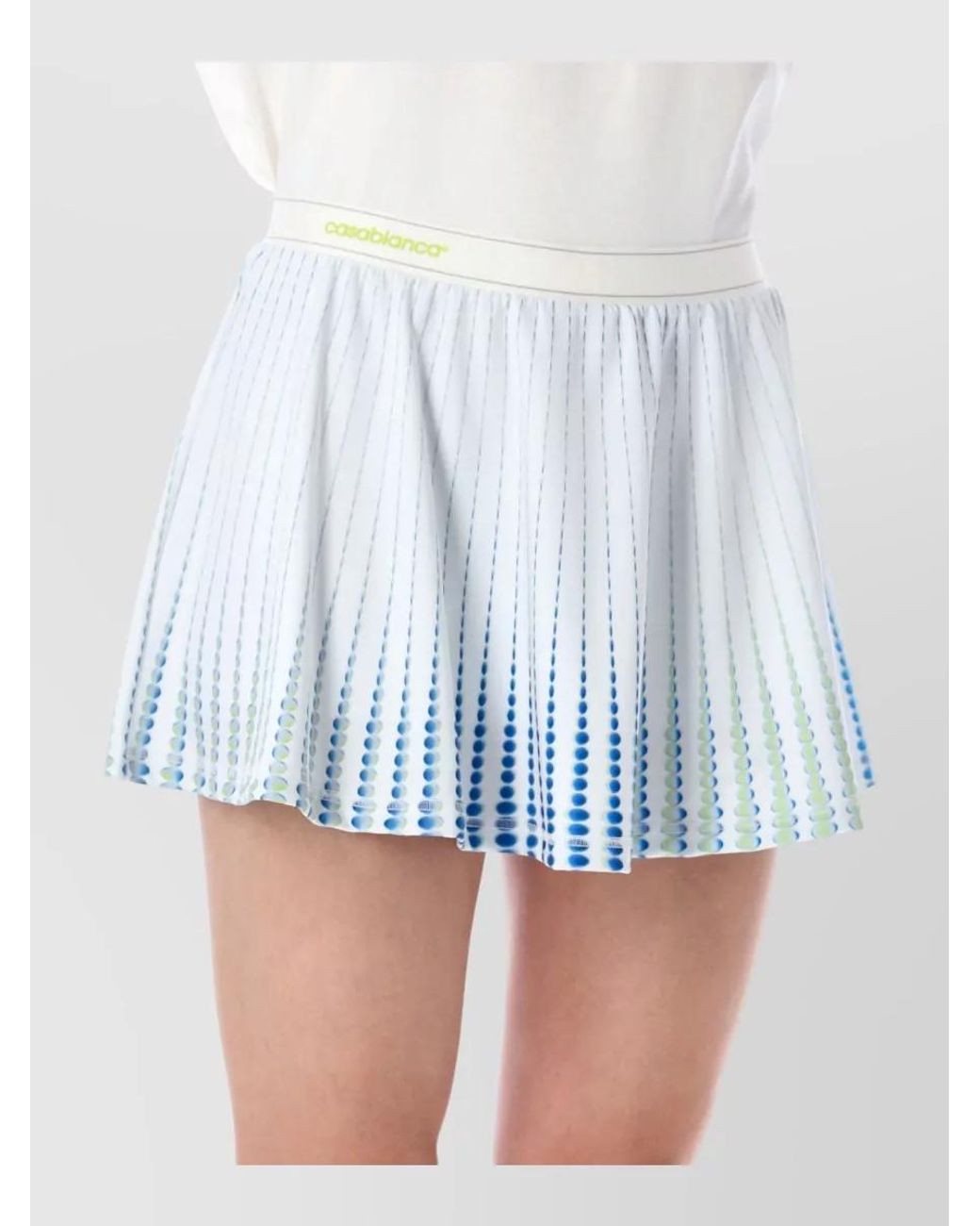 Casablanca Blue Pleated Printed Mini Skirt