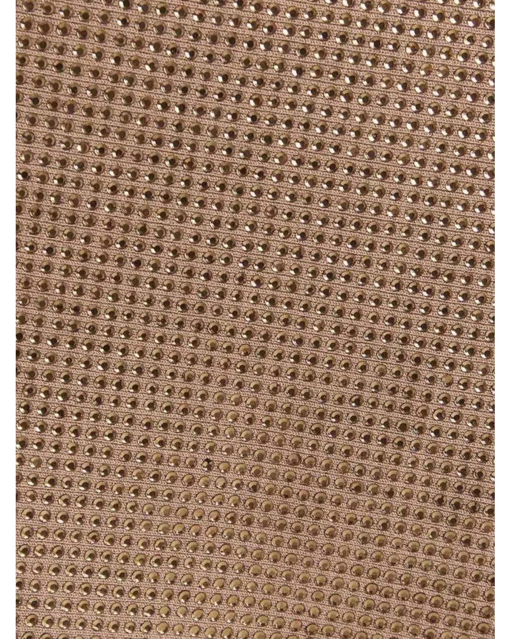 ANDREADAMO Natural Sequin Knit Asymmetric Skirt