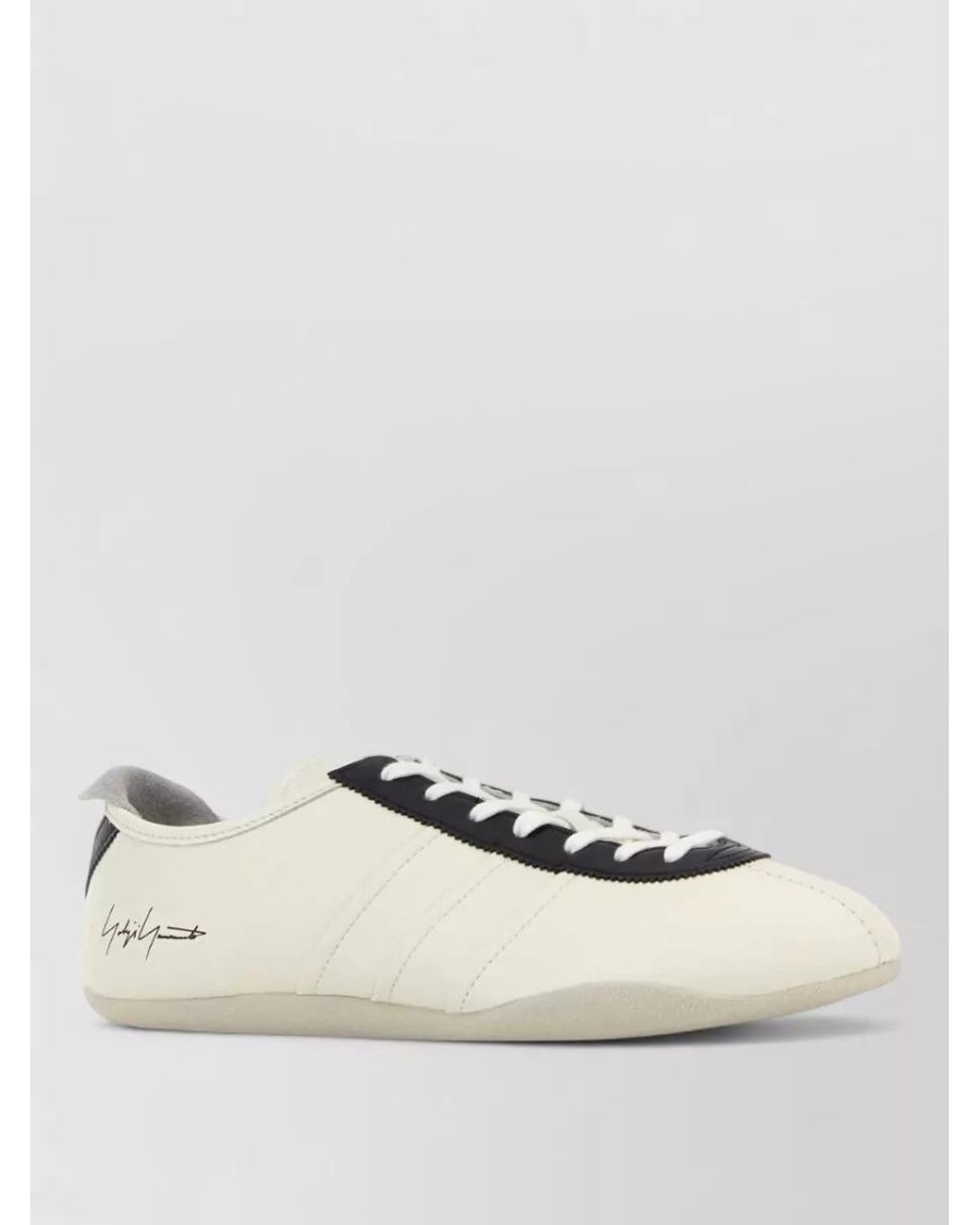 Y-3 Natural Leather Lace-Up Sneakers