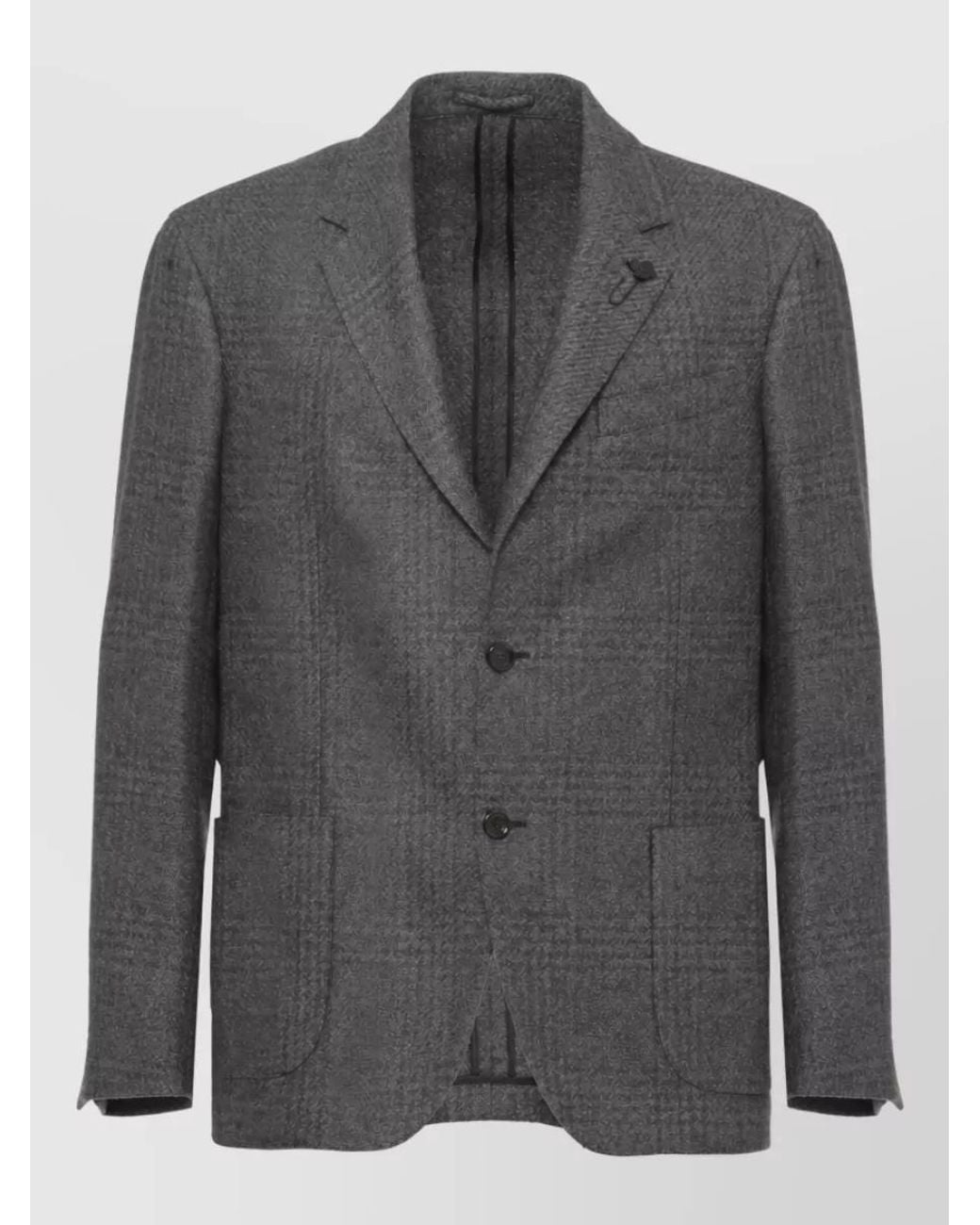 Lardini Gray Single-Breasted Suit Jacket for men