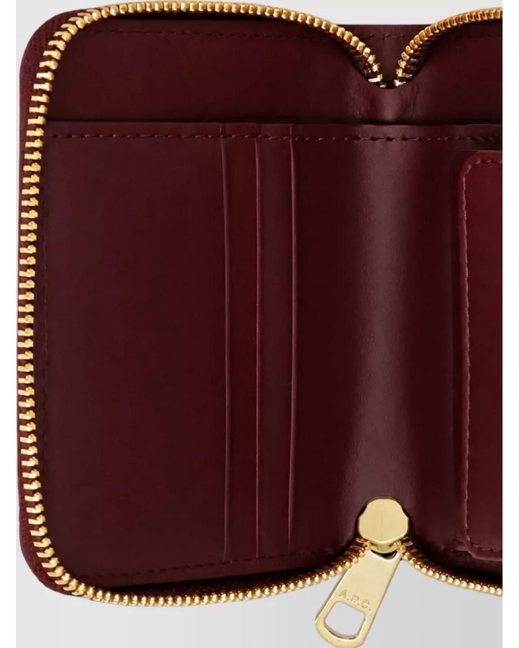 A.P.C. Purple Leather Zip Wallet