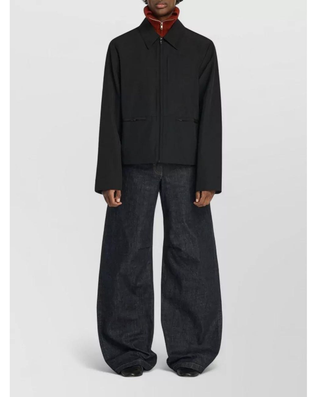 Entire studios Black Single Breasted Coat for men
