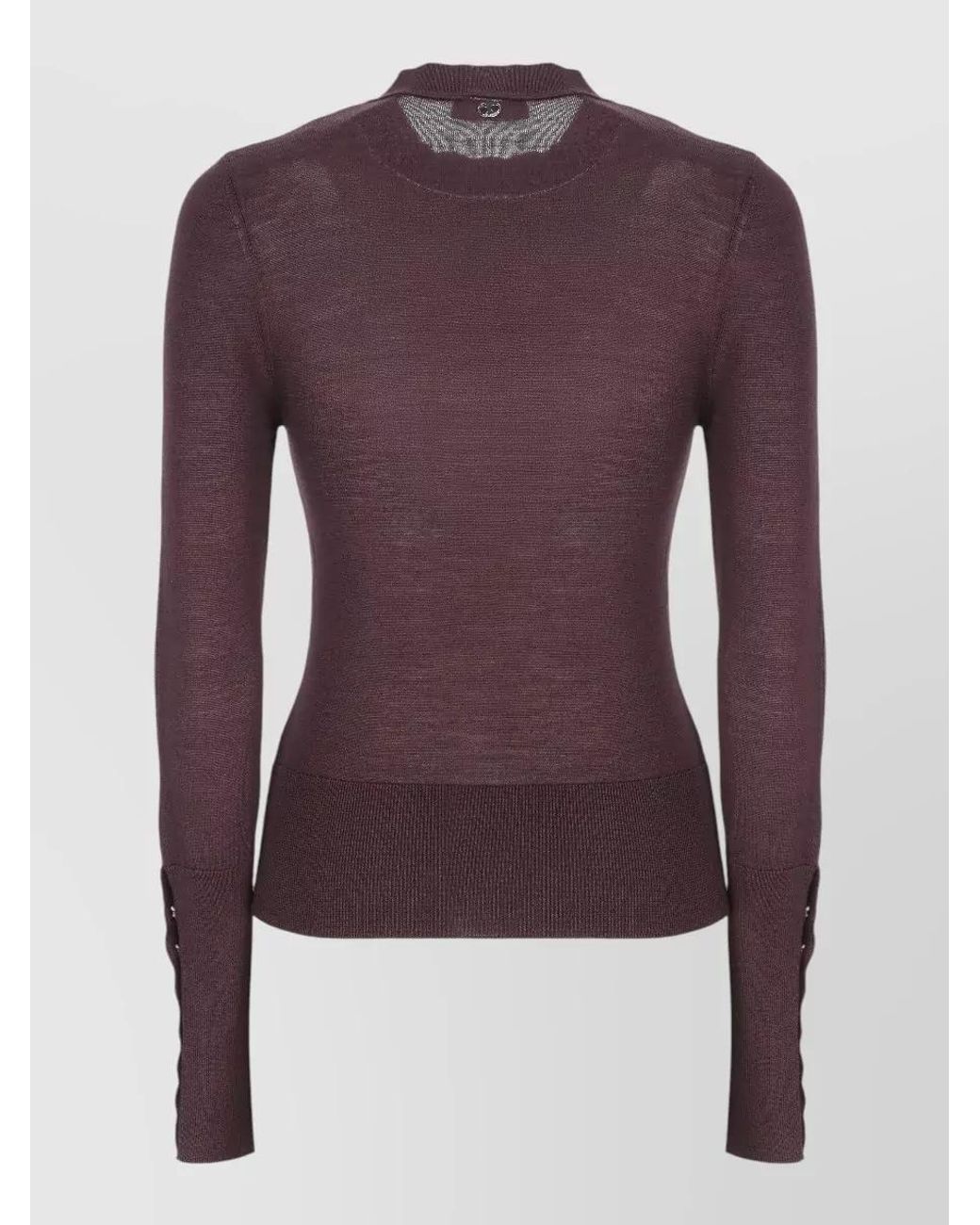 Rabanne Purple Merino Wool Silk Crewneck Sweater