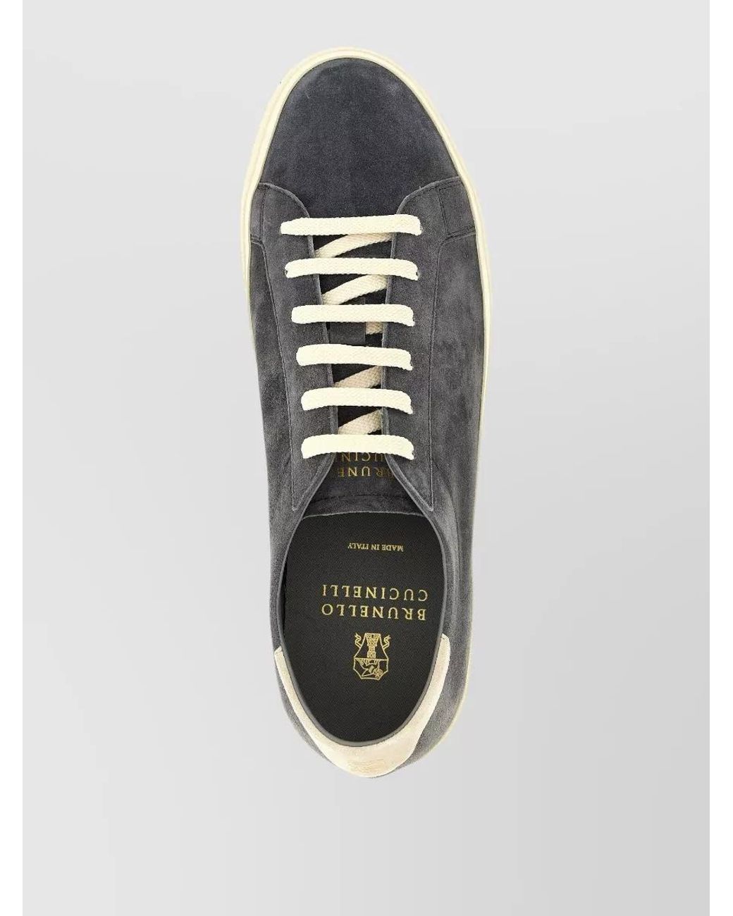Brunello Cucinelli Blue Suede Low-Top Sneakers for men