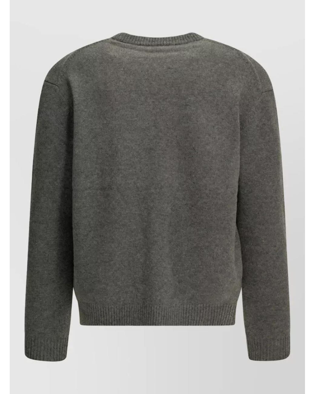 Maison Kitsuné Gray Wool Crew-Neck Sweater for men