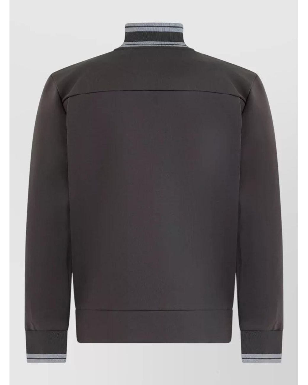 Boss Gray Cotton Zip Hoodie for men