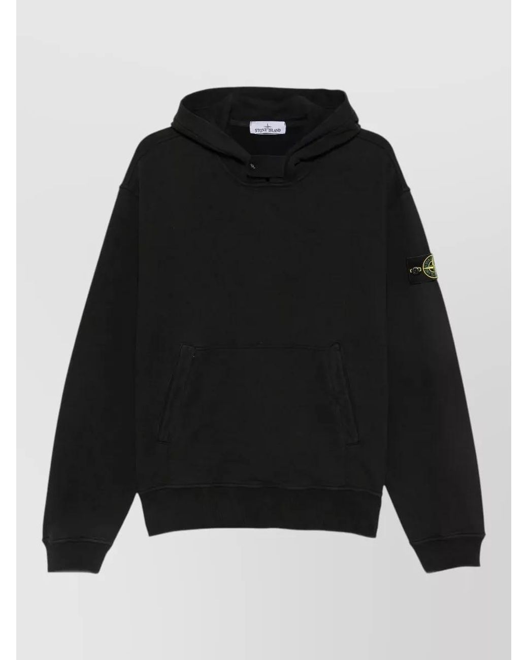 Stone Island Black Cotton Oversized Hoodie for men
