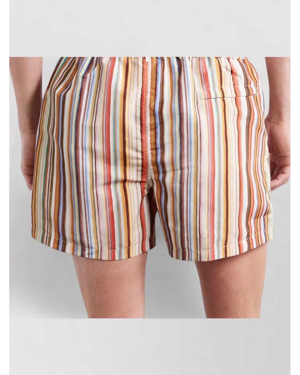 Paul Smith White Printed Swim Shorts for men