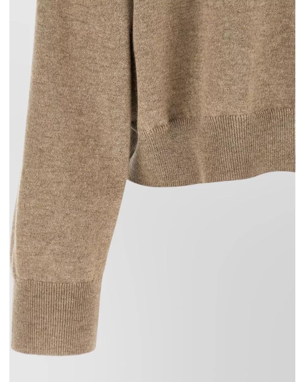 Brunello Cucinelli Natural Cashmere Ribbed Turtleneck Sequin Sweater
