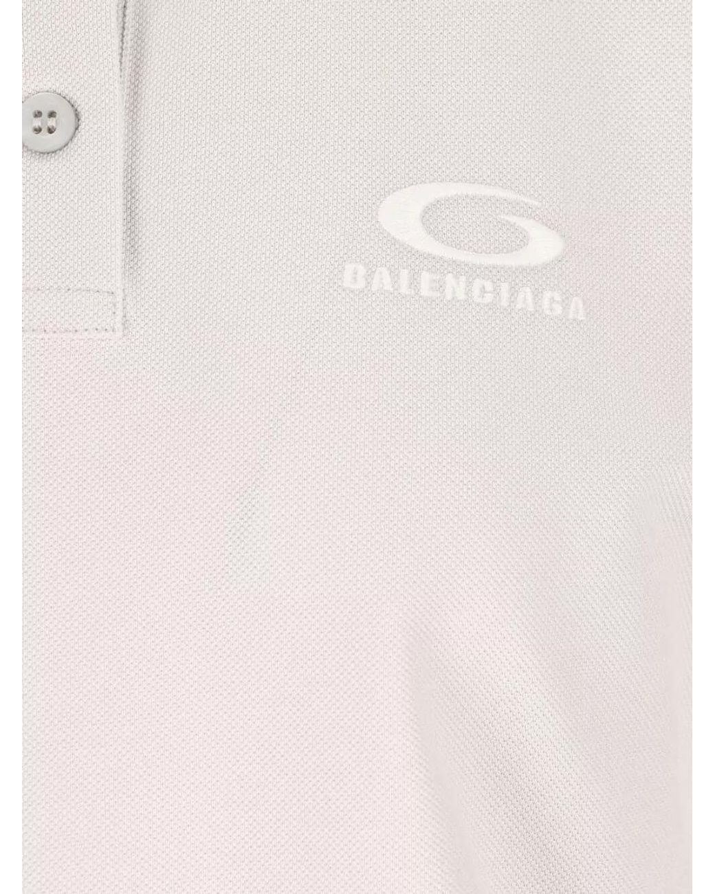 Balenciaga White Cotton Short-Sleeve Polo Shirt