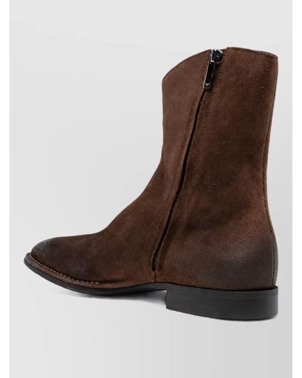 Emporio Armani Brown Leather Ankle Boots for men