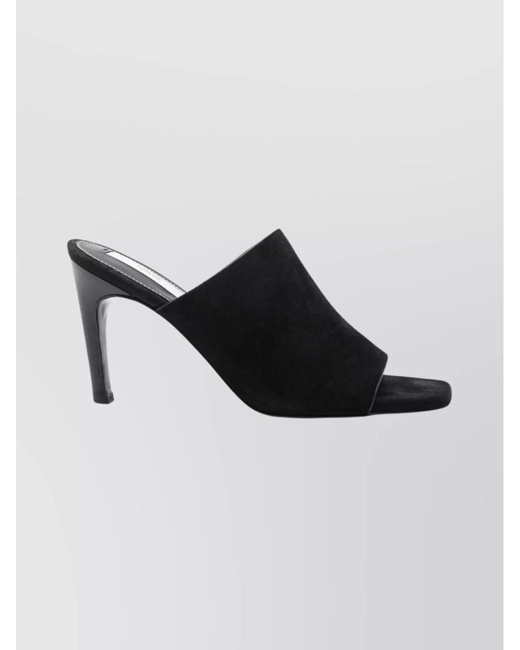 Totême Black Leather Velvet Mules